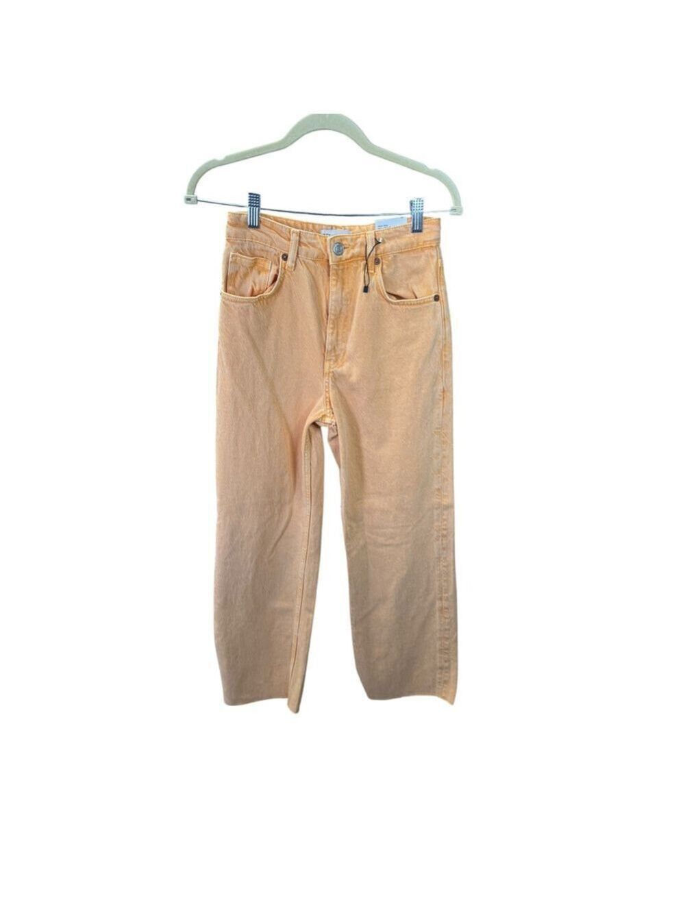 Women's ZARA Orange Wide Leg High-Rise Full Length Jeans Size 4